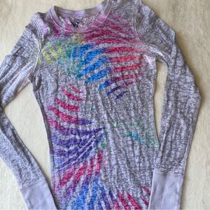 Vintage Nollie Long Sleeve Tee Gray multicolor zebra Juniors XS‎